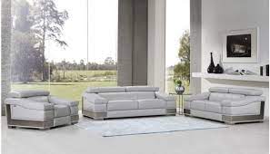 Only 14 left in stock. Rosetta Genuine Leather Sofa Light Gray