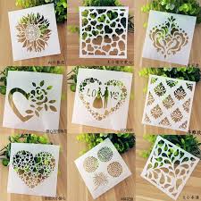 9pc stencil openwork drawing template cake spray printed pattern decorative stencil graffiti template reusable stencils aliexpress