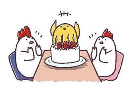 ひよこ誕生日を家族がケーキで祝う イラストエッセイのaieku 漫画のデザイン にわとり イラスト ひよこ
