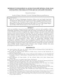 Mendengar bacaan al quran jauh berbeda ketika anda mendengarkan sumber bacaan lain. Pdf Membangun Kemahiran Al Quran Dan Jawi Kepada Anak Anak Developing The Skills Of The Qur An And Jawi For Kids