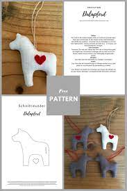 Diy Anleitung Schnittmuster Dala Pferd Schwedisches Data Pferd Als Anhanger Fur Den Weihnac Bricolages D Hiver Decoration Noel Fait Main Artisanat En Feutre