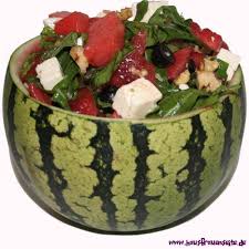 Wassermelonensalat Obstsalatrezept Mit Bildern Rezept Salat Mit Melone Wassermelonensalat Melonen Feta Salat