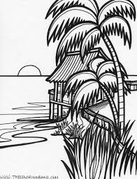 To do so, draw a curved, bumpy line from the side of your paper to the middle of the horizon line. Coloring Pages 48 Beach Sunset Coloring Pages Photo Ideas Coloring Home
