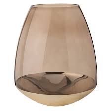 Vase En Verre Teinte Marron Et Dore H25 Maisons Du Monde