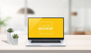 Laptop Mockup On Work Desk Office Desk Business Composition Isolated Screen For App Or Web Site Design Presentation Scene Creator With Isolated Layers In 2020 Presentation Design Website Design Site Design