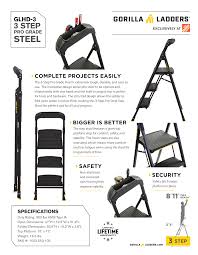Portable folding aluminium step caravan accessories ladder stool trailer. Gorilla Ladders Glhd 3 2pk Specification Manualzz