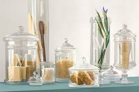 Cobalt apothecary jars bathroom vanity makeup brush holder makeup organizer bathroom storage makeup vanity canister set mason jar decor. Classic Glass Apothecary Jars In The Kitchen At Home With Kim Vallee