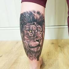 Calf Lion Tattoo Baldir Aslan Dovmesi Hayvan Dovmeleri Aslan Dovmesi Dovme Tasarimlari