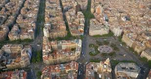 Barcelona Aerial Top View Placa De Cata Stock Video Pond5