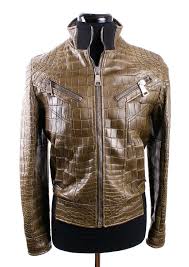 Dolce Gabbana Olive Green Crocodile Leather Jacket 1 Of 4 Made Kurtka