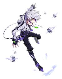 Anime Boy With White Hair And Green Eyes Character Art Elsword Anime