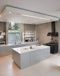 The look of surface mount metal ceilings achieves an upscale modern look using a vintage visual from the late 19th century. Modern Kitchen Ceiling Design