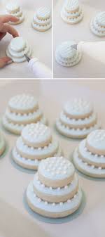 Learn How To Make These Darling Stacked Wedding Cookies Mini Wedding Cakes Wedding Cake Cookies Wedding Desserts