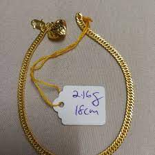 Harga emas 916 terkini 2019 daftar harga emas 24 karat per gram. Rantai Tangan Emas 916 Budget Women S Fashion Jewellery On Carousell