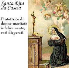 Simpatica cartolina d'onomastico per rita. Santa Rita Da Cascia