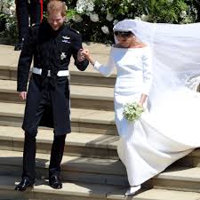 It was meghan markle's wedding dress. Prince Harry Thanks Meghan Markle S Wedding Dress Designer Popsugar Fashion