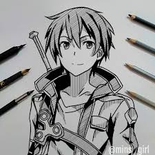 I Realized That Everyone In This Game Including Me Is Alive For The Sake Of Living Kirit Kirito Drawing Anime Drawings Sketches Sword Art Online Wallpaper