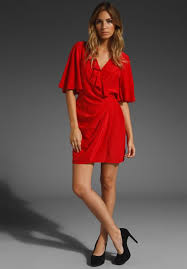 Flutter Sleeve Wrap Dress Great To Hide Big Arms With Images Red Summer Dresses Women S Fashion Dresses Dresses