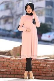 Defrina Tesettur Penye Tunik D 4754 Pudra Fashion Hijab