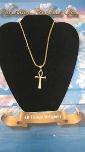 New Gold Plated Stainless Steel Egyptian Ankh Cross Necklaces Pendant Stainless Steel Cross Pendant Stainless Steel Chain Necklace Cross Pendant Men