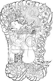 Homme tatouage temporaire manche japonais faux tatouage manches bras tatouage temporaire hommes gros bras tattoo tatouage japonais noir tatouage il y a 4543 tatouage japonais en vente sur etsy, à un prix moyen de 19,92 €. Style De Tatouage Japonais Traditionnel Femmes Japonaises En Papier Peint Papiers Peints Geisha Coloration Conte De Fees Myloview Fr