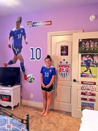 Girls Soccer Bedroom Decorate Your Daughters Room With Her Favorite Sports Stars Is Carli Lloyd Her Fav Girls Sports Room Soccer Bedroom Girls Soccer Bedroom