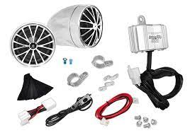 Pyle Motorcycle Mount Amplified 200 Watt Stereo Sound System Speaker Amplifier Motorcycle Speakers Car Amplifier