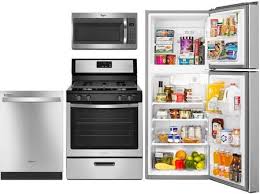 Bargain prices on whirlpool kitchen appliances at dalzells, your local whirlpool retailer. 4 Piece Apartment Size Kitchen Appliance Package With Wrt111sfdm 24 Top Freezer Refrigerator Wfg320m0bs 30 Gas Range Wmh31017fs 30 Over The Range Microwave And Wdt710pahz 24 Built In Fully Integrated Dishwasher In Stainless