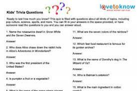 And yes, speed dating is an art form. Printable Quizzes For Children Lovetoknow