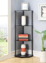 Free shipping on orders over $50. Convenience Concepts Designs2go No Tools 4 Tier Corner Shelf Black Glass Walmart Com Walmart Com