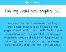 I decided to find out. Writer S Digest On Twitter Reader Questions How Long Should Each Chapter In Your Novel Be Learn More About This Topic Here Https T Co Tnbmfcic9e Https T Co B5o0mofhbb