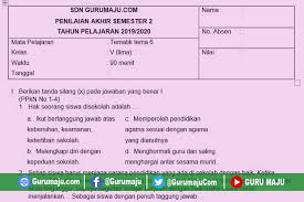 Soal kelas 5 sd tema 6 semester 2 kurikulum 2013 dan kunci jawaban akan kami sajikan di halaman ini. Soal Pat Ukk Kelas 5 Tema 6 Kurikulum 2013 Semester 2 Guru Maju