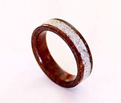 Women 39 S Wood Ring With Crushed Shell Inlay Wooden Rings Engagement Wood Rings Women Wooden Wedding Ring