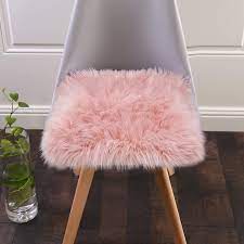 Faux fur car seat cover with multicolored animal print protects against spills, stains, fading and more very pleased with these seat covers. Amazon Com Softlife Square Faux Fur Sheepskin Chair Cover Seat Cushion Pad Super Soft Area Rugs For Living Bedroom Sofa 1 6ft X 1 6ft Pink Home Kitchen