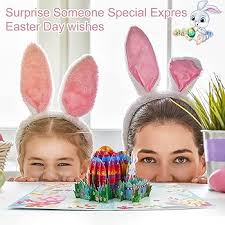 3D Easter Card, Greeting Card for Easter, Pop Up Greeting Cards, Happy  Easter Card, 3D Easter Cards, Pop Up Easter Card with Beautiful Paper Cut  with Envelope for Family, Friends, Lovers (C) :