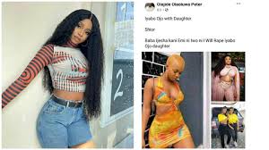 The video went viral on the internet and in light of this, the 18 year old took to ig to apologize to her mother, iyabo ojo for being naughty. I Will Rape Iyabo Ojo S Daughter Baba Ijesha S Fan Threatens