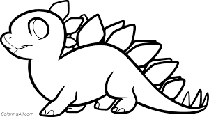 Looking for amazing dinosaur coloring pages to print for the little paleontologist in your family? Cute Baby Stegosaurus Coloring Page Coloringall