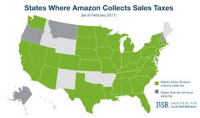 States Where Amazon Collects Sales Tax Map Institute For