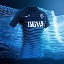 The Boca Juniors 2017 Third Kit Introduces A Smart Look In Navy Sky Blue And White Boca Juniors Jersey World Soccer Shop
