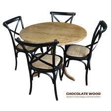 Discover round shape dining table featuring a stylishly wood dining table with black metal legs. Nordic D 120cm Stunning Solid Oak Round Dining Table With Pedestal 5 Black Cross Back Dining Chairs