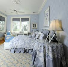 The bedside cabinet matches the colour palette of the room while the storage shelf over the. Home Blue And White Bedroom Interior Design