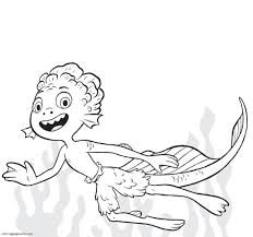 All kids like to play with their sisters and brothers and do fun stuff. Luca As Sea Monster Coloring Pages Luca Coloring Pages Coloring Pages For Kids And Adults