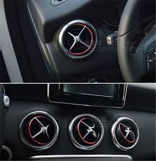 5pcs Set Red Interior A C Air Vent Outlet Ring Cover Trim Sticker For Mercedes Benz A B Class A180 W168 W169 W Interior Accessories Red Interiors Mercedes B200