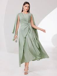 SHEIN Modely Cloak Sleeve Knot Side ...
