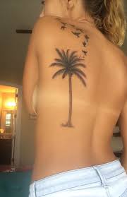 Back Shoulder Tattoo Birds Palm Tree Be Free Believe Paradise Palm Tree Tattoo Tree Tattoo Arm Tree Tattoo Back