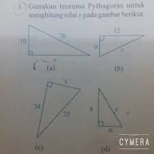 Pembahasan contoh soal teorema pythagoras. Gunakan Teorema Pythagoras Untuk Menghitung Nilai X Pada Gambar Berikut Pake Penyelesaian A Brainly Co Id