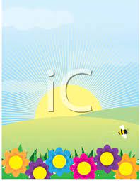 Iclipart Com Royalty Free Clipart Image Of A Spring Meadow With The Sun Rising And A Bee Free Clipart Images Royalty Free Clipart Clip Art