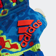 The design on these adidas soccer gloves references the jersey manuel neuer made into his own. Adidas Predator Pro Manuel Neuer Gloves Solar Yellow Football Blue Active Red Equipment