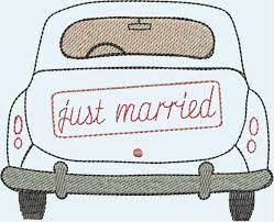 Soll euer geldgeschenk hochzeit oder ehe als thema haben? Stickdatei Keine Fertige Stickerei Just Married Hochzeitsauto Mit Einem Schild Just Married Hochzeit Kissen Just Married Auto Stickmaschinenmuster