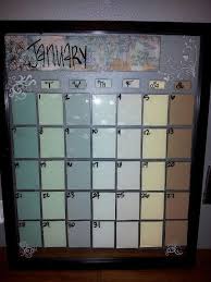 Paint Chip Calendar In 11x14 Frame Used Scrap Book Paper To Decorate Also Used The Etching Designs Fo Paint Chip Calendar Diy Calendar Dry Erase Diy Calendar